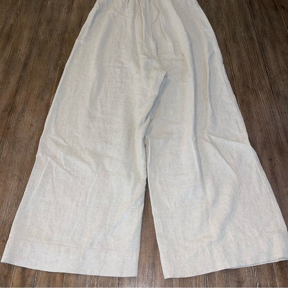 Urban Outfitters Linen Jumpsuit Women’s M Strapless Wide Leg Twist Front - Picture 12 of 12